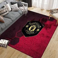 Manchester United Flanelės rašto kvadratinis kilimas, Plotinis kilimas, Kilimas svetainei, miegamajam, sofai, žaidimų kambariui dekoruoti, Neslystanti grindų danga 80x120cm( 31x47in)