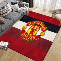 Manchester United Flanelės rašto kvadratinis kilimas, Plotinis kilimas, Kilimas svetainei, miegamajam, sofai, žaidimų kambariui dekoruoti, Neslystanti grindų danga 40x60cm( 15x23in ) black