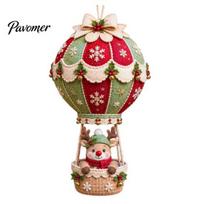 Cute Christmas Sewing Patterns DIY Hot Air Balloon Hanging Ornament Kit, 3D Handmade Fabric Craft Santa Claus Elf Puppy Calf Shapes Project G brown