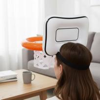 Inflatable Basketball Hoop Headband Interactive Wearable Toy gray