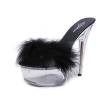 2020 m. Nauji Super aukštakulniai 15 cm Stiletto Platformos Šlepetės Crystal Batai Vestuviniai Batai Krištoliniai Sandalai LFD 39 juoda