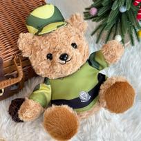 Gaisrininko uniformos meškiukas pliušinis žaislas mielas Teddy meškiuko žaislas policijos geležinis meškiukas without hat, height 21cm beige