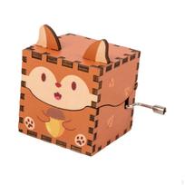 Hand Crank Music Box 3D Puzzle Craft for Special Celebrations Style E beige