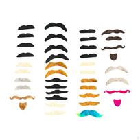 40 Pieces Self Sticky Mustache Set Costume Accessories Halloween Beard Lifelike Fake Mustaches black