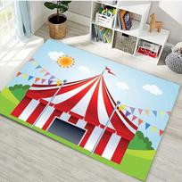 Amazing Circus Performance Large Area Carpets for Home Living Room  Children's Bedroom Sofa Doormat  Floor Rugs Anti-slip  Decor 40x60cm (16x24in) orange