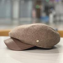 Designer Big Top Leather Along Wool Cap Beret Femininity Small Octagonal Hat m55-58cm, adjustable to a smaller size gray