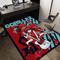 1 vnt. Gorillaz kilimas, biuro kilimėlis, lauko kilimėlis, namų dekoras, zoninis kilimas, festivalis 60cm by 90cm red