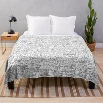 Mathematical Formula Flannel Throw Blanket Funny Math Blanket Queen Size for Couch Bed Sofa Decor Super Soft Cozy Warm Bedspread 130x150cm white