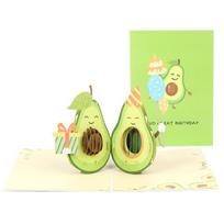 3D Pop up Avocado Birthday Card Festival Invitation Greeting Memorial Cards for Birthday Day Mother Day 1 beige