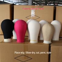 Canvas Wig Stand for Styling with Pin Insert Mannequin Head Mold brown