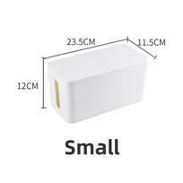 Home Office Cable Organizer With Cover For Data And Power Wires White Small white