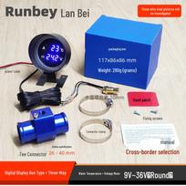 Dual Function Car Water Temperature & Voltage Meter for Trucks & Agricultural Machinery 40mm Tee + Round Water Temperature Gauge blue