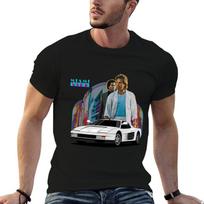 Miami Vice Testarossa Marškinėliai vyriški medvilniniai aukštos kokybės marškinėliai dizainerio grafinis marškinėlis L black
