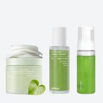 celimax Ji Woo Gae Heartleaf BHA Peeling Pad, The Real Noni Energy Ampoule & Acne Bubble Cleanser for Exfoliating Moisturizing 50ml Serum Kit