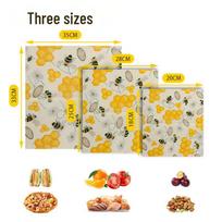 Biodegradable FDA Food-Grade Beeswax Wrap for Fresh-Keeping Fruits and Vegetables beige