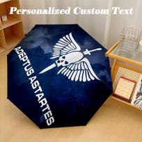 8‑Rib Automatic Umbrella, Warhammer 40K Design Foldable Umbrella for Sun Rain Protection Travel Three-fold umbrella gray