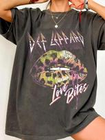 Unisex Vintage Def Leppard Band Rock Music Gift Loose TShirt Oversized Cotton Casual Harajuku Summer Short Sleeve Streetwear L gray