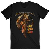 Megadeth Unisex T-Shirt: The Sick, The Dying … And the Dead Circle Album Art L brown
