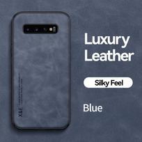 Skirta Samsung S 10 S10+ Plus dėklas Automobilio magnetinis laikiklis Odinis galinis dangtelis Skirta Samsung Galaxy S10 Plus Minkštas TPU rėmelis Apsaugantis Funda For Galaxy S10 Plus mėlyna