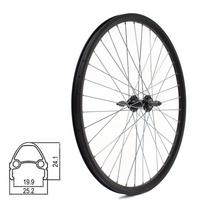 Galinis ratas J19SB 26  // V-Brake stabdžiams, 36H, užsukamas žv. blokas, veržlės, kniedytas, dvigubas, aliuminis