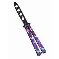 Treniruočių peilis Butterfly peilis be ašmenų 22cm - Purple Waifu