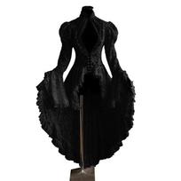 Vintažiniai Helovino Viduramžių Renesanso Cosplay Kostiumai Suknelė Moterims Gotikiniai Nėriniai Raišteliai Juoda Išgalvota Maxi Vestidos M juoda