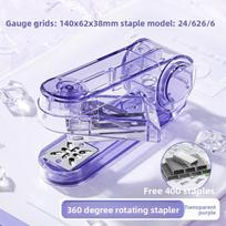 360 Rotatable Stapler Middle Seam Stapler High Value Portable Multifunctional for Student Office gray