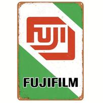 Fuji Film Vintage-Style Metal Sign Retro Red and Green Striped Design, Ideal for Home, Bar, Cafe & Office Decor 20x30cm（7.8x11.8inch） red