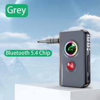 RGB Bluetooth 5.4 Garso Siųstuvas-Imtuvas 3.5MM AUX Stereo Muzikos Belaidis Adapteris Su Mikrofonu palaikymu TF Kortelės Atkūrimu Automobiliui TV PC juoda