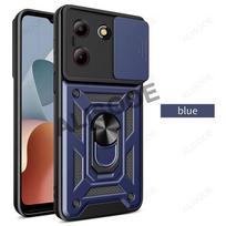 Slide Camera Funda for ZTE Blade A54 Case Armor Ring Stand Protect Cover for ZTE Blade A54 Capa for ZTE Blade A54-1 mėlyna