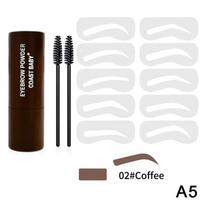 Eyebrow Stamp Kit Brow Powder Stamp Waterproof Makeup With 10 Reusable Eyebrow Stencils With 2 Brush Long Lasting For Gift gray