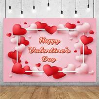 Balloon Red Love Heart Rose Background Happy Valentines Day Backdrop Supplies Valentines Day Party Decoration Photo Shoot Pro 125x150cm (50x60in)