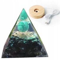 Lamp Pyramid Crystal Stones Amulet Gift Led Base 5Cm