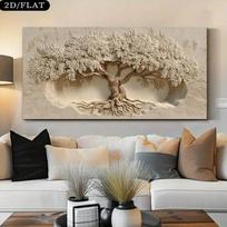 Gyvybės medis Sienos meno drobės spaudinio plakatas, svetainei, miegamajam 50x100cm No Framed gray