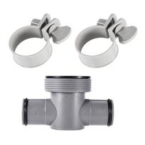 3 dalių baseino T formos jungčių rinkinys su žarnos jungtimi ir sandarus O žiedas, suderinamas su For Coleman ir For Intex P61408 filtrais China Mainland white