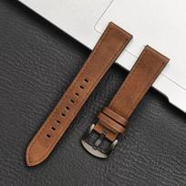 20mm 22mm Calf Leather Strap for Samsung Galaxy Watch7 6 5 4 40/44mm Classic Replacement Bracelet for Huawei Watch 5 4Pro GT4 5 20mm black