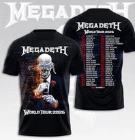 Karštas Retas! Megadeth 2026 Pasaulinis turas Juoda S–5XL XXXL gray