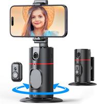 Auto Face Tracking Tripod 360° Rotating Auto Tracking Phone Stand, Rechargeable Smart Shooting Stand for Live Video Recording No Light beige