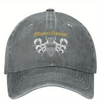 NEW Masters Hammer Ritual Black Metal Baseball Cap YK Hip Hop Dad Hat with Intricate Graphic Design Lightweight Breathable 1pc gray