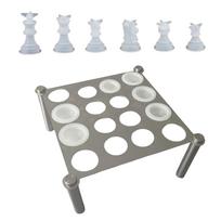 Chess Resin Silicone Mold Chess Holder Chess Epoxy Molds Chess Display Rack Home Decorations Silicone Board Game Moulds white