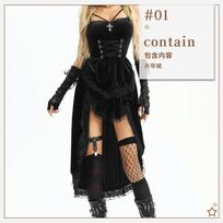 Tamsus Gotikinis Helovino Kostiumas Seksualus Grynos Merginos Punk Vintage Slim Saldus Aštrus Suknelė XL black