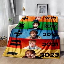 Singer Ed Sheeran printed blanket Warm Flannel blankets Soft and comfortable blanket bed linings blankets for beds Birthday Gift 80cmx120cm blue