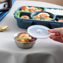 Bento Lunch Box,5-Compartment Food Container With Salad Bowl,Leakproof Salad Lunch Containers For Office,School mėlyna
