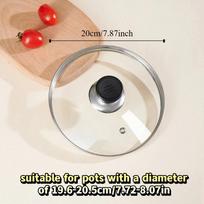 14-38cm/6-15in Tempered Glass Pot Lid Universal Visible Wok Cover Vertical Pan Lid  Household Normal 20cm 7.87in