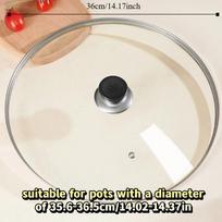 14-38cm/6-15in Tempered Glass Pot Lid Universal Visible Wok Cover Vertical Pan Lid  Household Normal 36cm 14.17in
