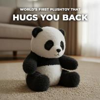Panda Hugmotion You Emotional Engine Plushtoy That Hugs You Back Panda Plushtoy for Emotional Support Panda Plush Toy gray