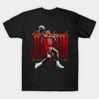 Asian Size Cotton Unisex Tshirt Print T-shirt Jordan Dunk Bulls 23 T-shirt No-Cut Print Regular Fit 4XL (93-100kg) juoda