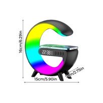 LED laikrodis su belaidžio įkrovimo funkcija - 1 vnt. (juoda)