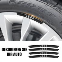 Dekoratyviniai lipdukai automobilių ratlankiams (4 vnt.) - Juoda / Tesla
