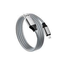 Magnetinis įkrovimo laidas - Sidabrinė / USB-A - Lightning (Iphone modeliams iki 14) / 1 metras